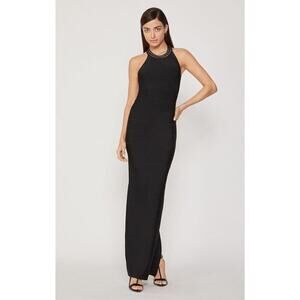 $1990 Herve Leger Paris Black Swarovski T-Back Bandage Column Gown Large NEW
